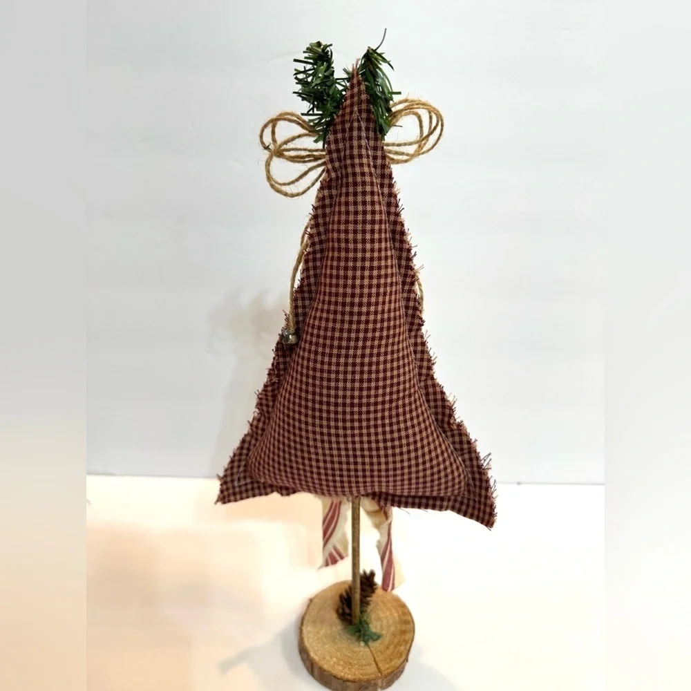 New Handmade OOAK 14” Red Plaid Country Christmas Tree w Snowflake